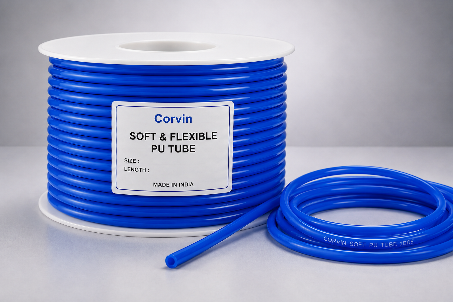 Flexible PU Tubes manufactured by Corvin Polytech for industrial pneumatic systems