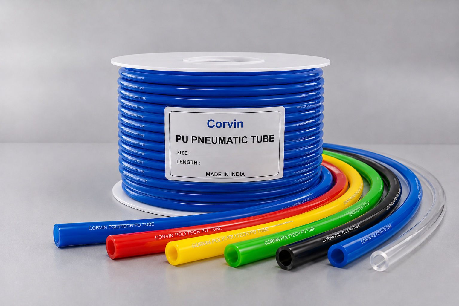 PU Pneumatic Tubes manufactured by Corvin Polytech for industrial pneumatic systems