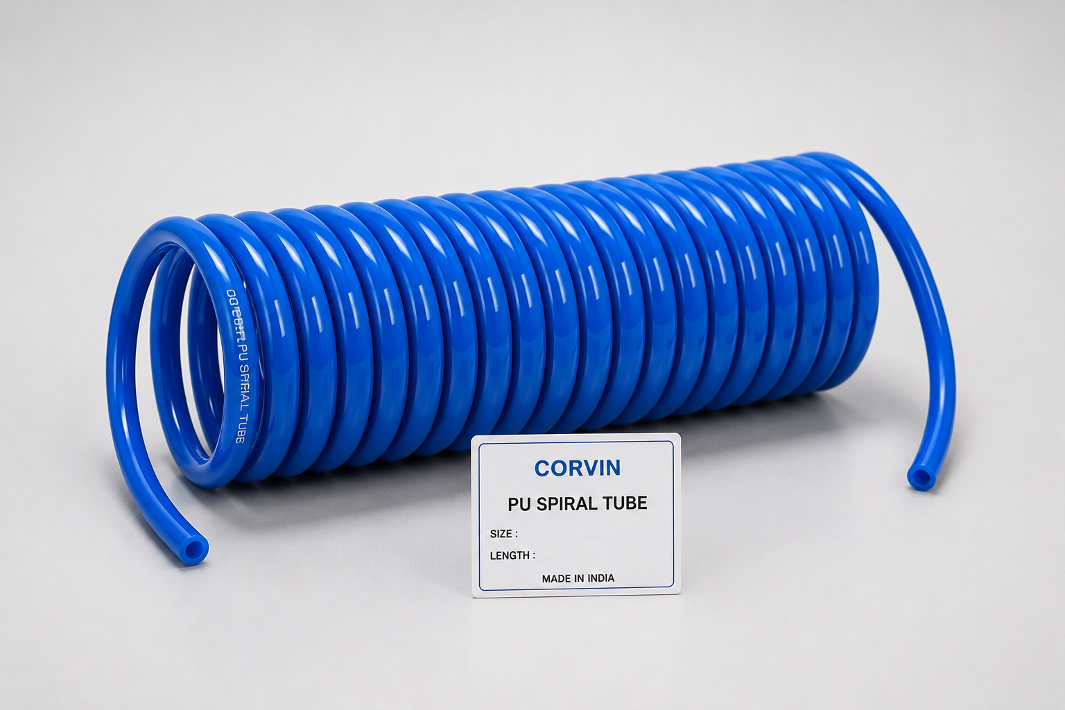 PU Spiral Tubes manufactured by Corvin Polytech for industrial pneumatic systems